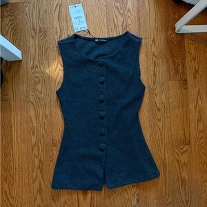 Zara short sleeve button up top